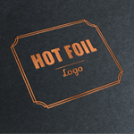 Orange foil stamping on card